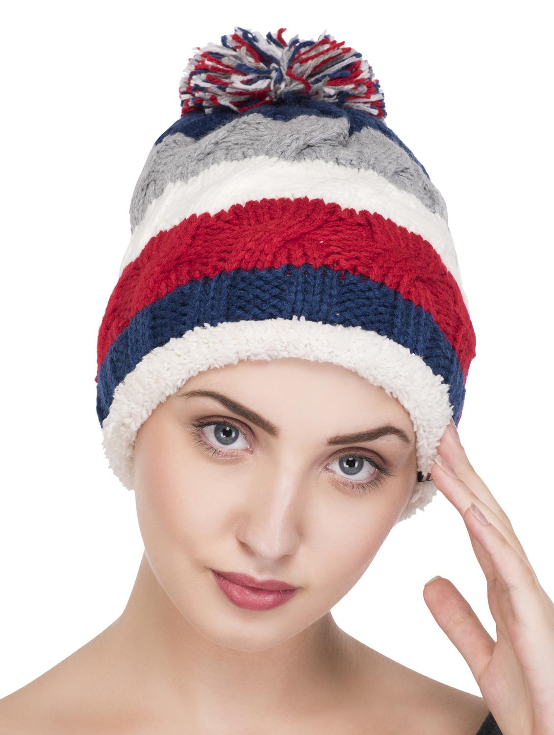 striped acrylic cap - 15498050 - Zoom Image - 1