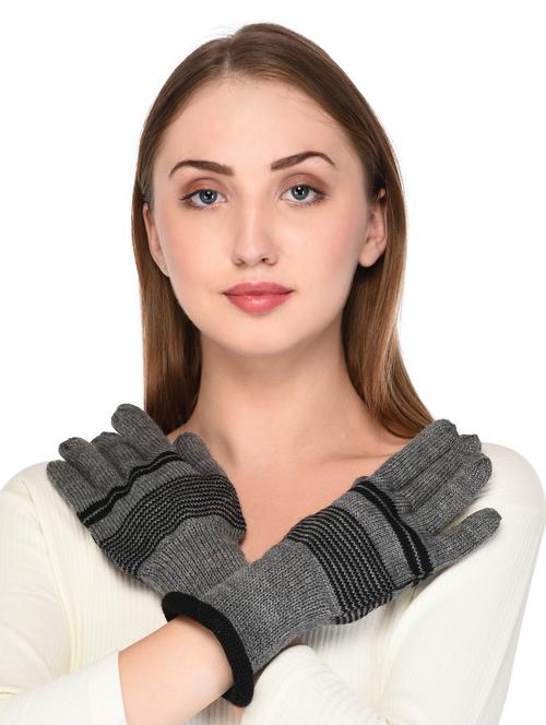 grey woolen gloves - 15498055 - Very Small Image - 1