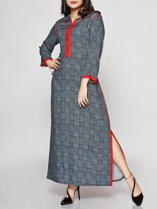 High slit printed kurta - 15498117 - Standard Image - 1