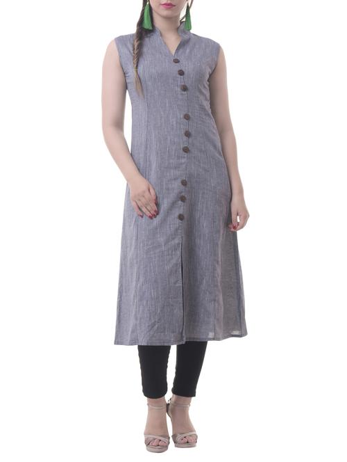 Solid a-line kurta - 15498124 - Standard Image - 1