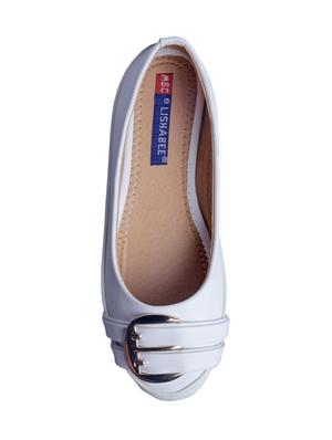 white slip on ballerinas - 15498155 - Standard Image - 4