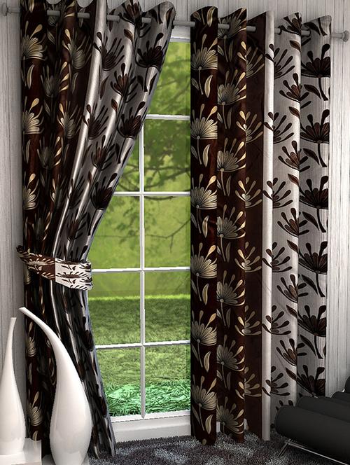 Set of 6 Polyester Long Door Curtains - 15498281 - Standard Image - 1