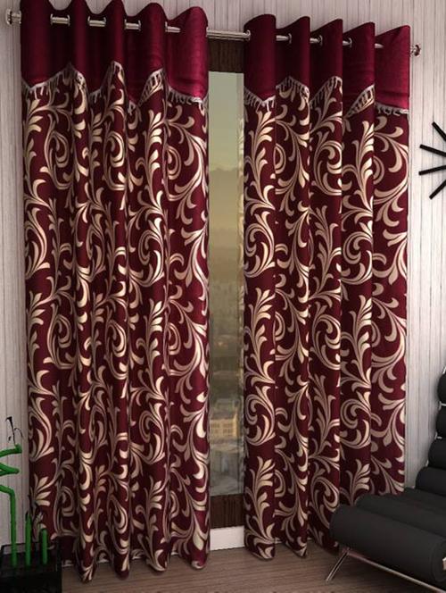 Set of 8 Polyester Long Door Curtains - 15498329 - Very Small Image - 1