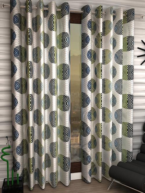 Set of 8 Polyester Long Door Curtains - 15498367 - Standard Image - 1