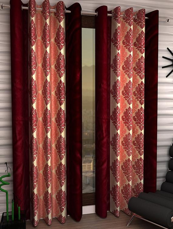 Set of 8 Polyester Long Door Curtains - 15498369 - Zoom Image - 1