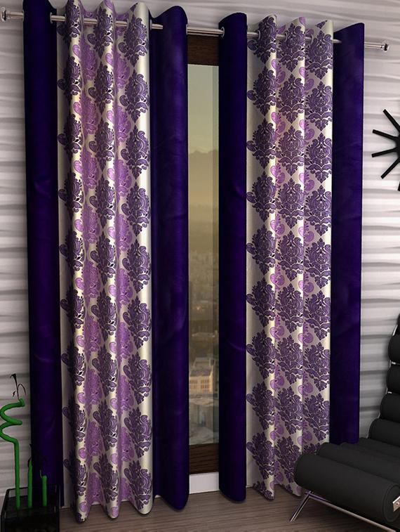 Set of 8 Polyester Long Door Curtains - 15498383 - Zoom Image - 1