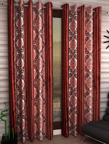 Set of 8 Polyester Long Door Curtains - 15498413 - Very Small Image - 1