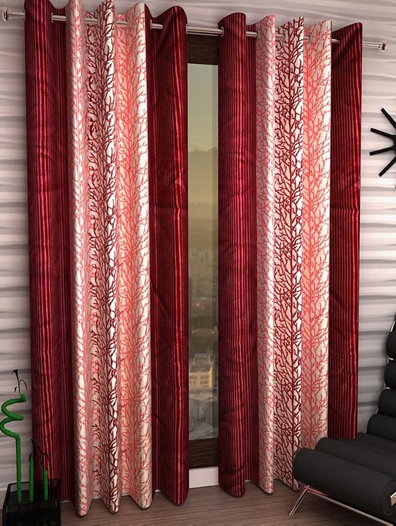 Set of 8 Polyester Long Door Curtains - 15498447 - Zoom Image - 1