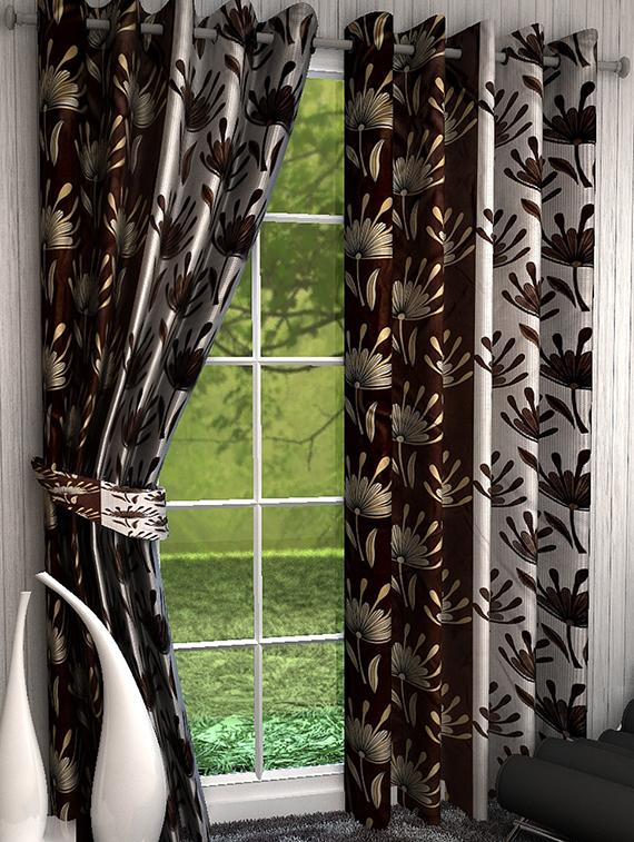 Set of 8 Polyester Long Door Curtains - 15498465 - Zoom Image - 1