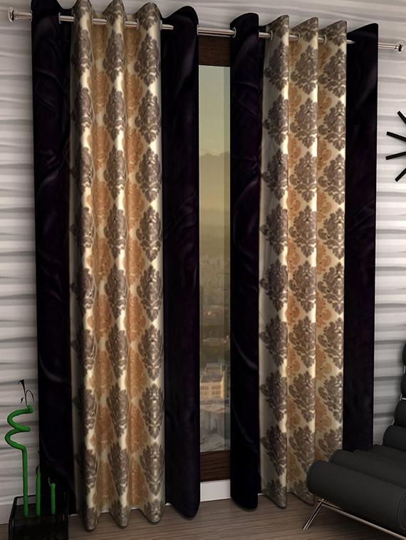 Set of 4 Polyester Long Door Curtains - 15498487 - Zoom Image - 1