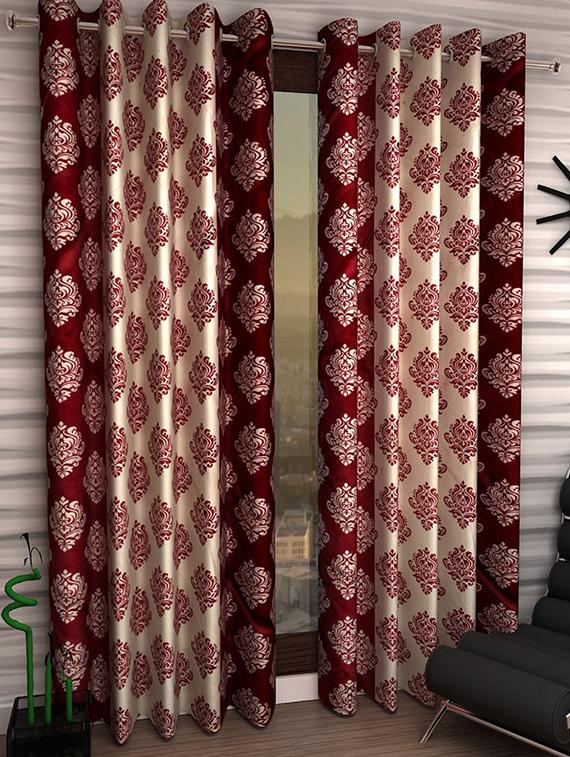 Set of 4 Polyester Long Door Curtains - 15498493 - Zoom Image - 1