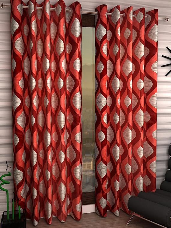Set of 4 Polyester Long Door Curtains - 15498506 - Zoom Image - 1