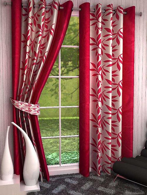 Set of 4 Polyester Long Door Curtains - 15498526 - Standard Image - 1