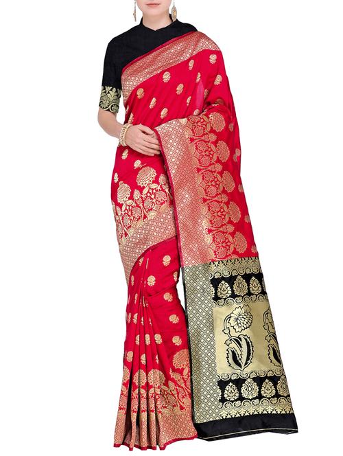 Zari floral kanjivaram saree with blouse - 15498585 - Standard Image - 1