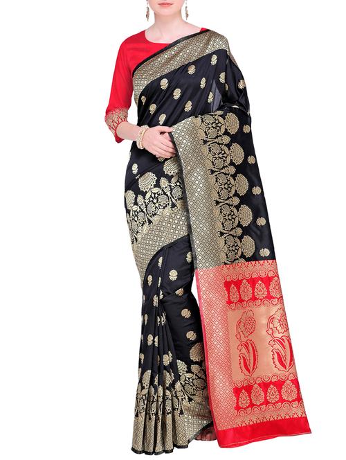 Zari floral kanjivaram saree with blouse - 15498588 - Standard Image - 1