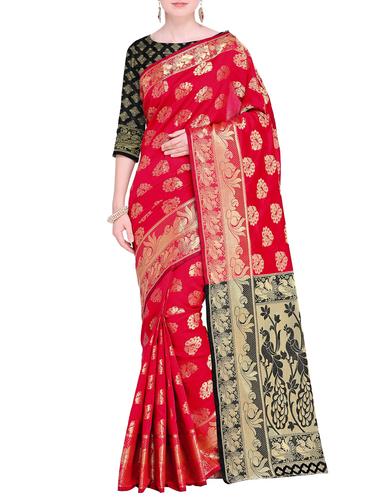 Conversational kanjivaram saree with blouse - 15498592 - Very Small Image - 1