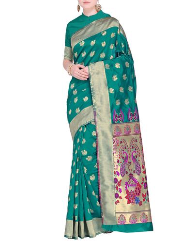 Conversational paithani saree with blouse - 15498594 - Very Small Image - 1