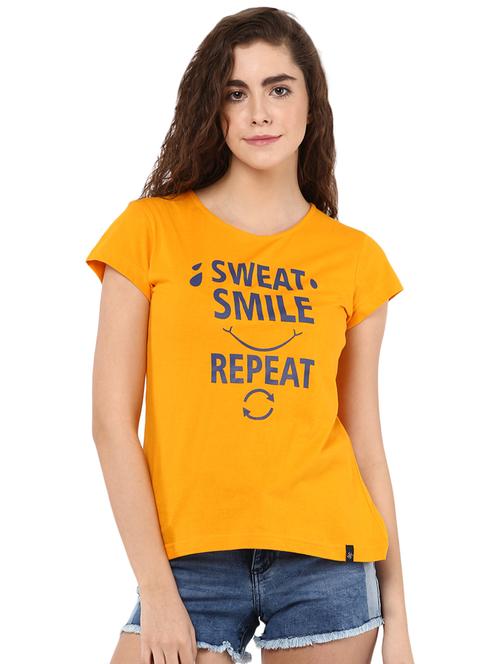 round neck slogan printed tee - 15498639 - Standard Image - 1