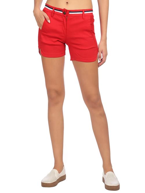 taping detail mid-waist shorts - 15498661 - Standard Image - 1