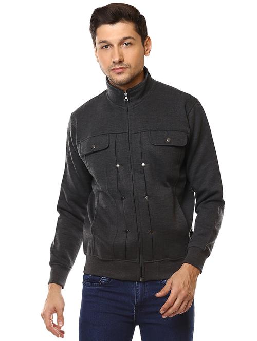 grey cotton casual jacket - 15498698 - Standard Image - 1