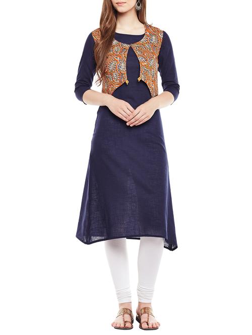 a-line kurta with jacket - 15498712 - Very Small Image - 1