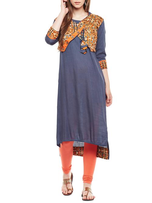 High low kurta with jacket - 15498713 - Very Small Image - 1