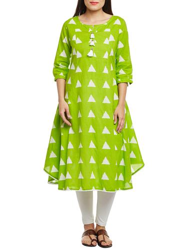 Geometrical flared kurta - 15498721 - Very Small Image - 1