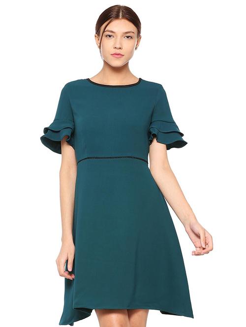 frill detail sleeved a-line dress - 15498972 - Standard Image - 1