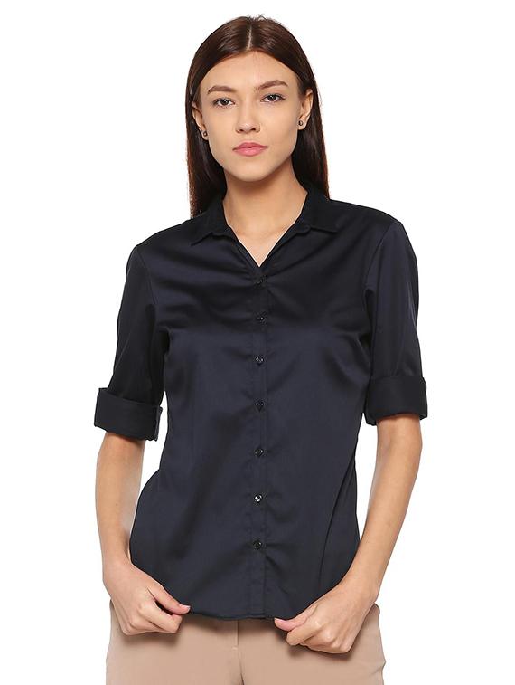 navy blue regular shirt - 15498986 - Zoom Image - 1