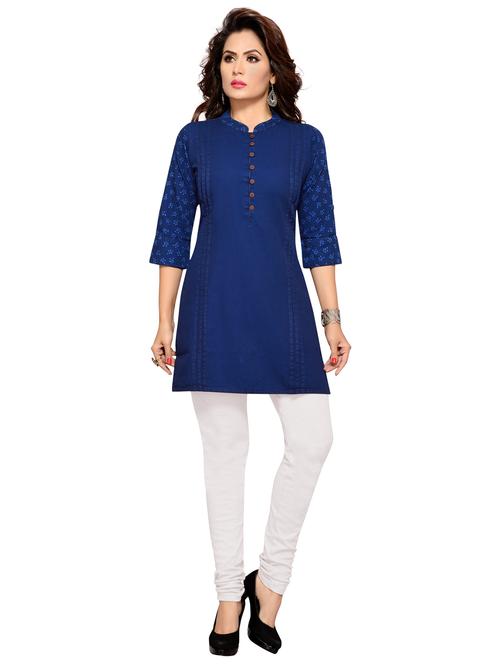 blue denim aline kurti - 15500074 - Standard Image - 1