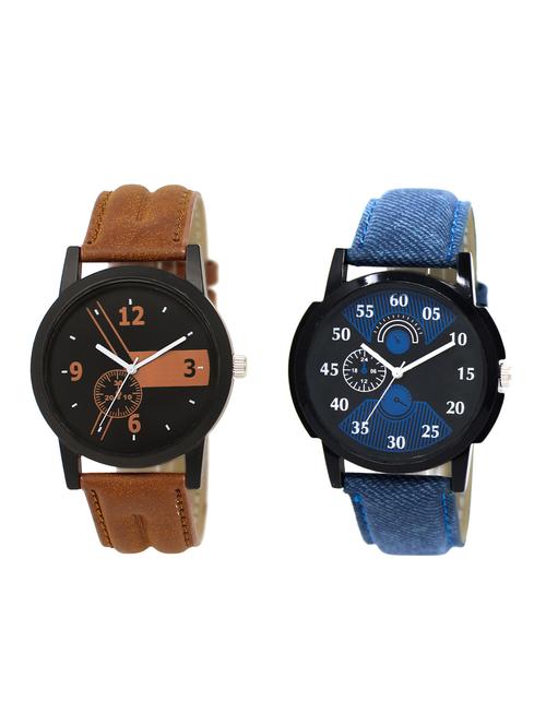 ACNOS Round dial analog watch combo(WAT-LR-01-02-COMBO) - 15500319 - Standard Image - 1