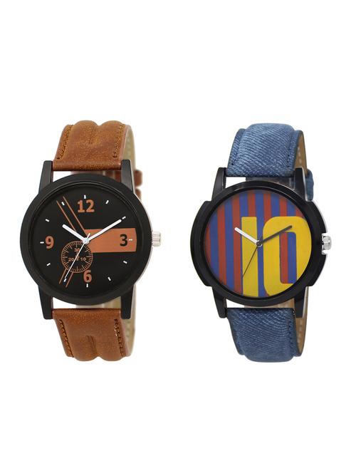 ACNOS Round dial analog watch combo(WAT-LR-01-10-COMBO) - 15500327 - Standard Image - 1