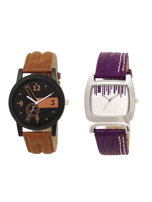 ACNOS leather strap analog watch combo(WAT-LR-01-207-COMBO) - 15500352 - Very Small Image - 1