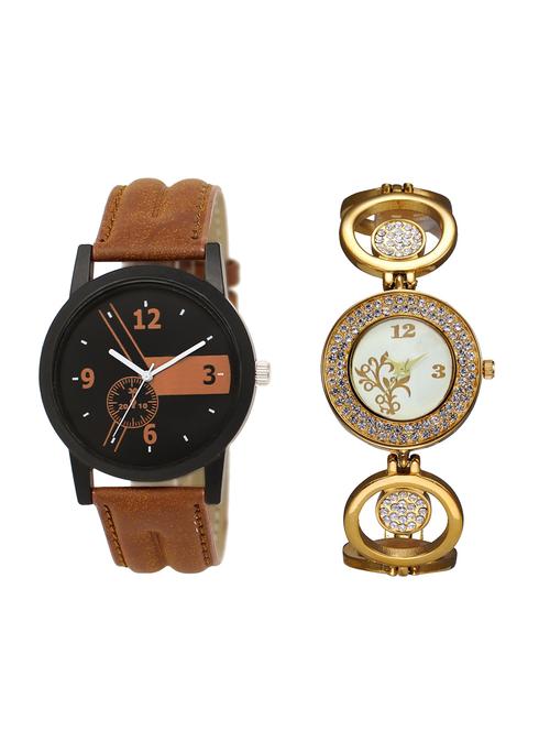 ACNOS Round dial analog couple watch(WAT-LR-01-204-COMBO) - 15500359 - Standard Image - 1