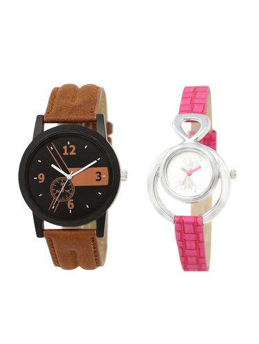 ACNOS Round dial analog couple watch(WAT-LR-01-205-COMBO) - 15500360 - Very Small Image - 1
