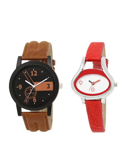 ACNOS Round dial analog couple watch(WAT-LR-01-206-COMBO) - 15500361 - Very Small Image - 1