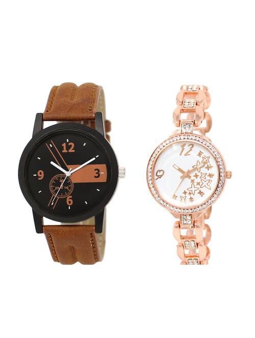 ACNOS Round dial analog couple watch(WAT-LR-01-210-COMBO) - 15500364 - Standard Image - 1