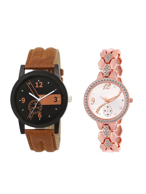 ACNOS Round dial analog couple watch(WAT-LR-01-215-COMBO) - 15500367 - Standard Image - 1