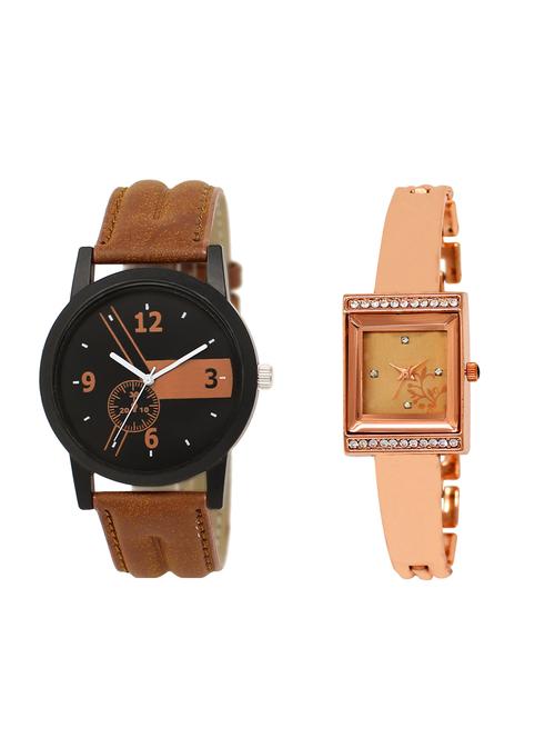 ACNOS Round dial analog couple watch(WAT-LR-01-220-COMBO) - 15500372 - Very Small Image - 1