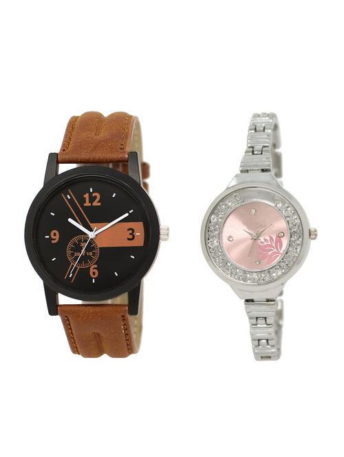 ACNOS Round dial analog couple watch(WAT-LR-01-226-COMBO) - 15500378 - Standard Image - 1