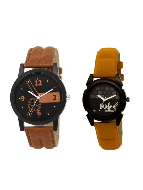 ACNOS Round dial analog couple watch(WAT-LR-01-235-COMBO) - 15500385 - Standard Image - 1