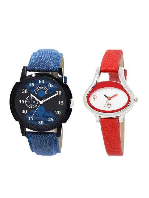 ACNOS Round dial analog couple watch(WAT-LR-02-206-COMBO) - 15500432 - Very Small Image - 1