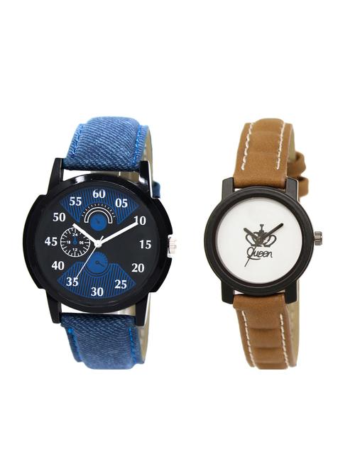 ACNOS Round dial analog couple watch(WAT-LR-02-209-COMBO) - 15500434 - Standard Image - 1