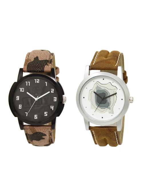 ACNOS Round dial analog watch combo(WAT-LR-03-09-COMBO) - 15500467 - Standard Image - 1