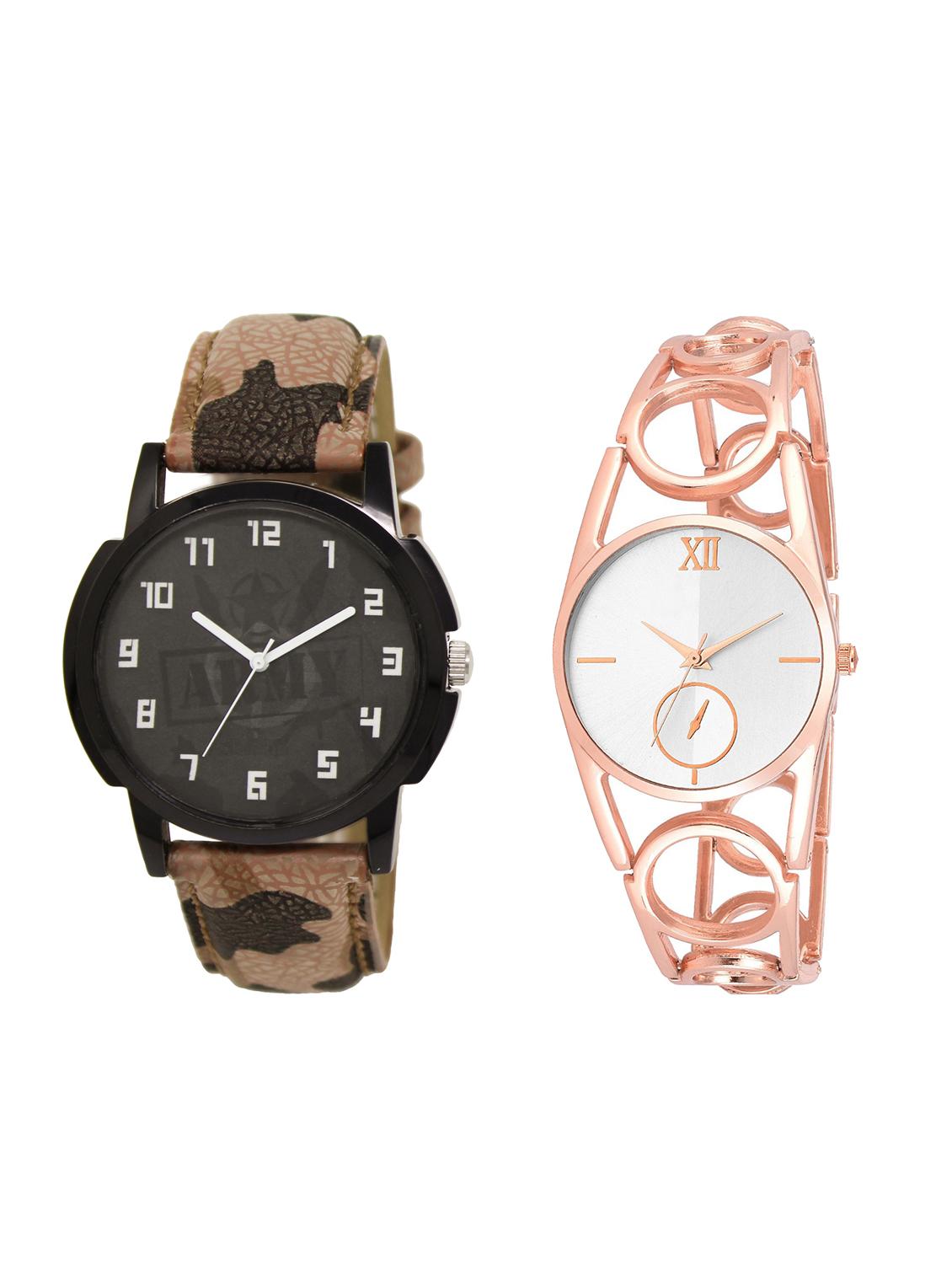 ACNOS Round dial analog couple watch(WAT-LR-03-213-COMBO) - 15500507 - Zoom Image - 1