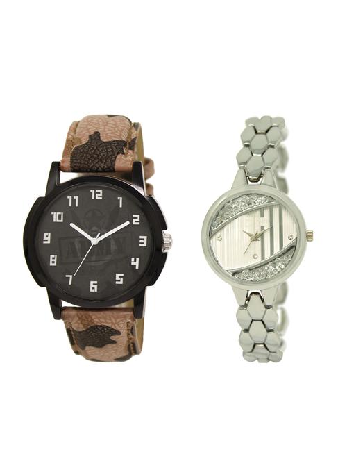 ACNOS Round dial analog couple watch(WAT-LR-03-223-COMBO) - 15500516 - Very Small Image - 1