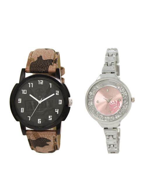 ACNOS Round dial analog couple watch(WAT-LR-03-226-COMBO) - 15500519 - Standard Image - 1