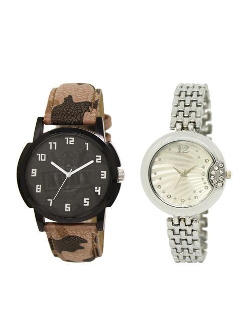 ACNOS Round dial analog couple watch(WAT-LR-03-227-COMBO) - 15500520 - Standard Image - 1