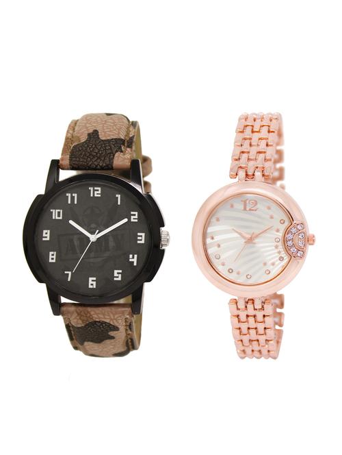 ACNOS Round dial analog couple watch(WAT-LR-03-228-COMBO) - 15500521 - Standard Image - 1