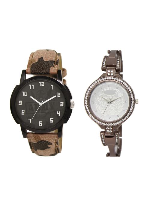 ACNOS Round dial analog couple watch(WAT-LR-03-236-COMBO) - 15500527 - Very Small Image - 1